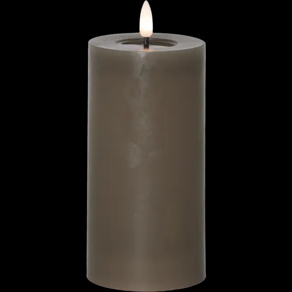 Mynd af Pillar kerti 15cm grábrúnt