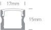 Mynd af PRÓFÍLL 2 METRAR 17x15mm