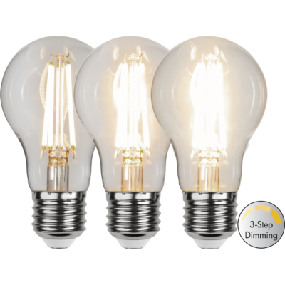 Mynd af E27 6,5W LED800Lm glær 3 ste