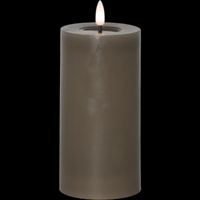 Mynd af Pillar kerti 17cm grábrúnt